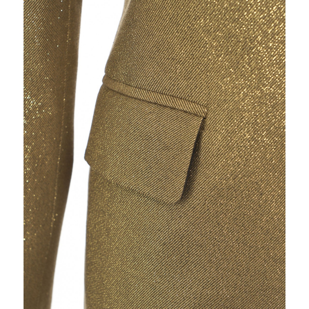 Blazer monopetto in lurex oro