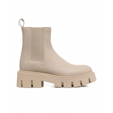 Chelsea boots in pelle liscia beige