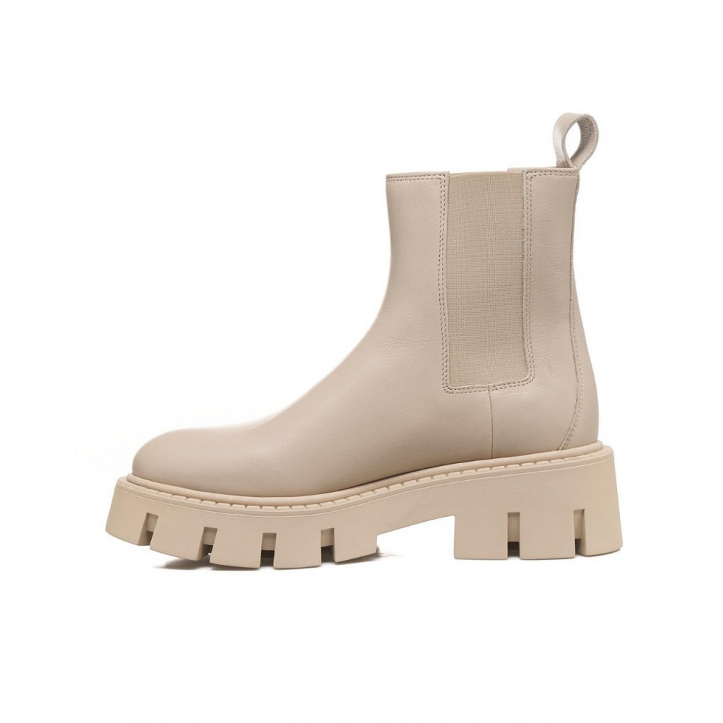 Chelsea boots in pelle liscia beige