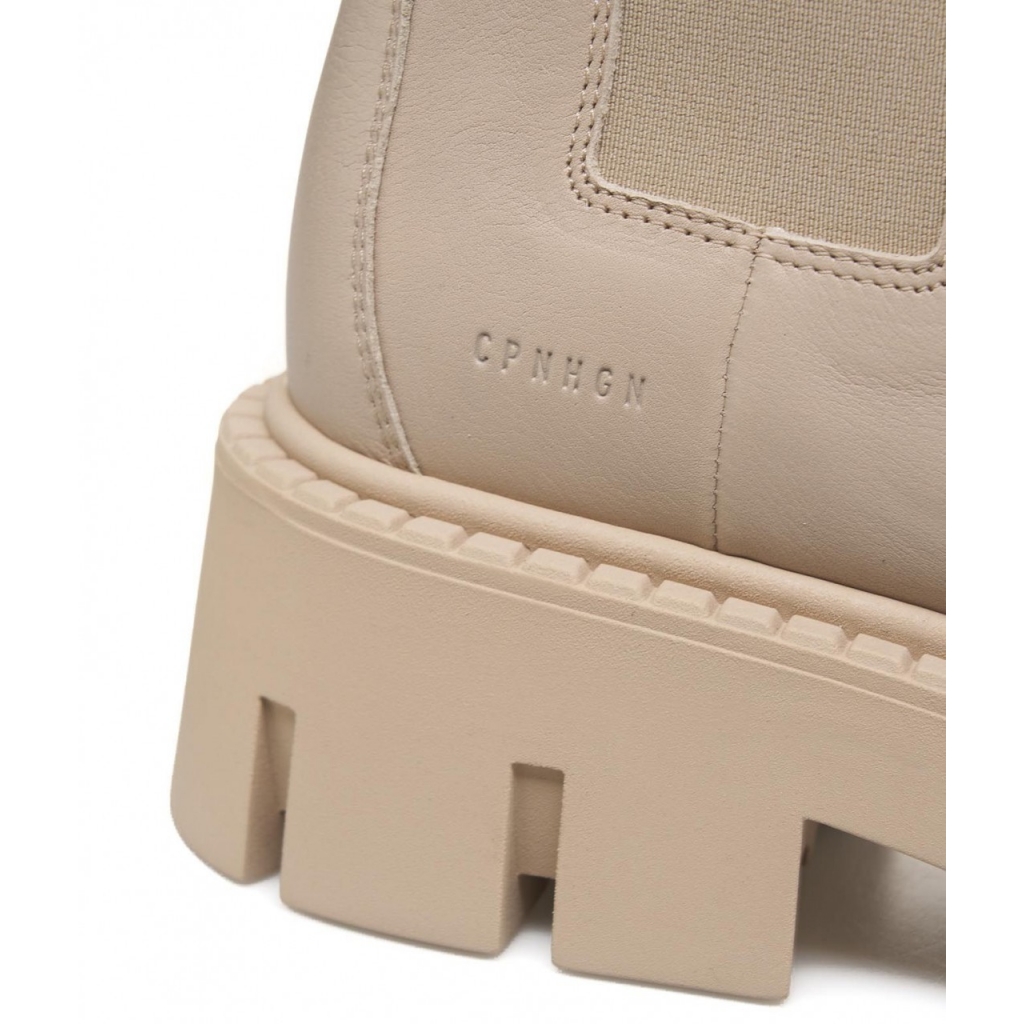 Chelsea boots in pelle liscia beige