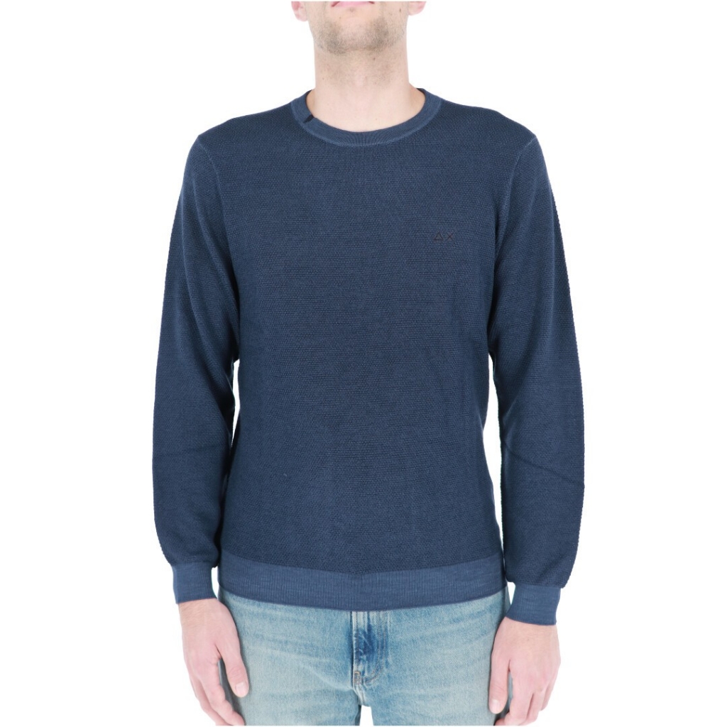 Maglia Sun 68 Uomo Round Vintage Rice 07 NAVY BLUE