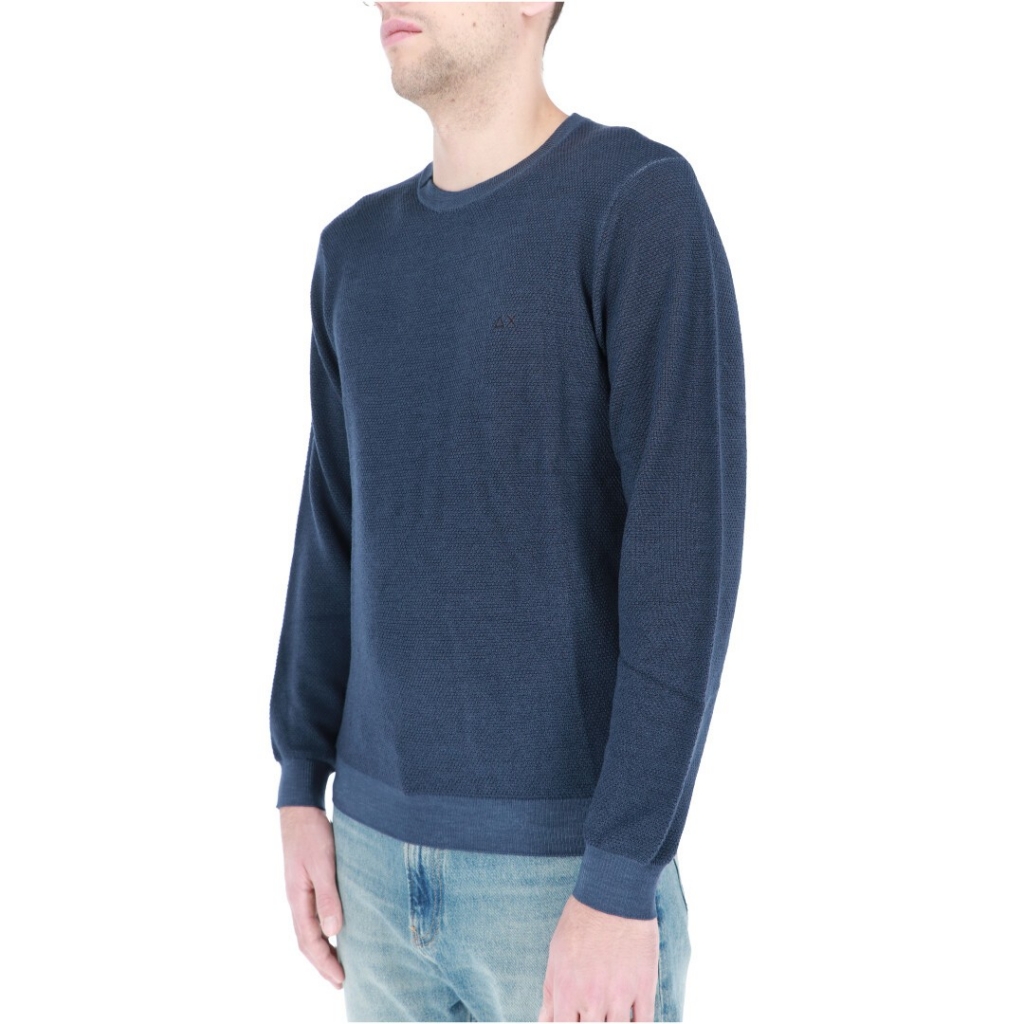 Maglia Sun 68 Uomo Round Vintage Rice 07 NAVY BLUE