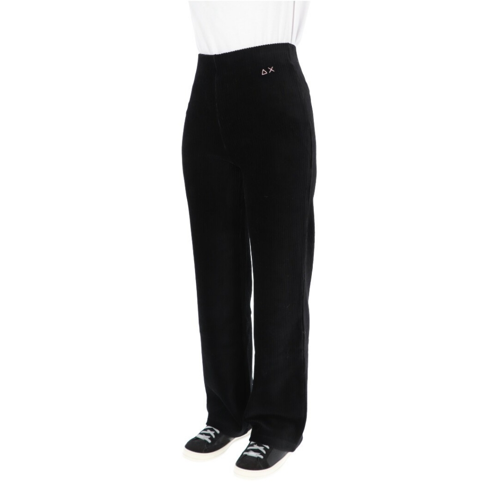 Pantalone Sun 68 Donna Wide LOng Pant Fleece 11 NERO