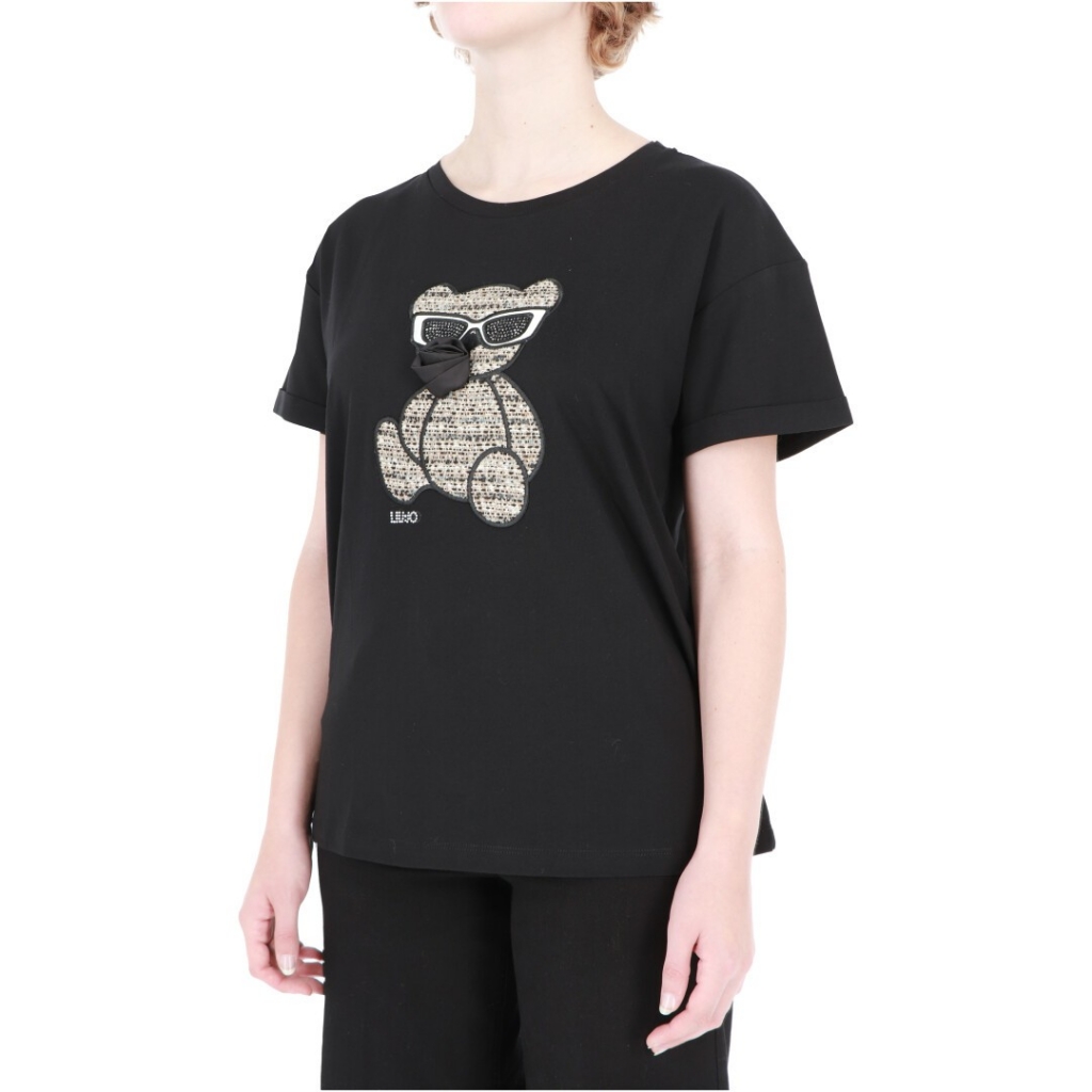 Tshirt Liu Jo Jeans Donna M/C Animals NERO