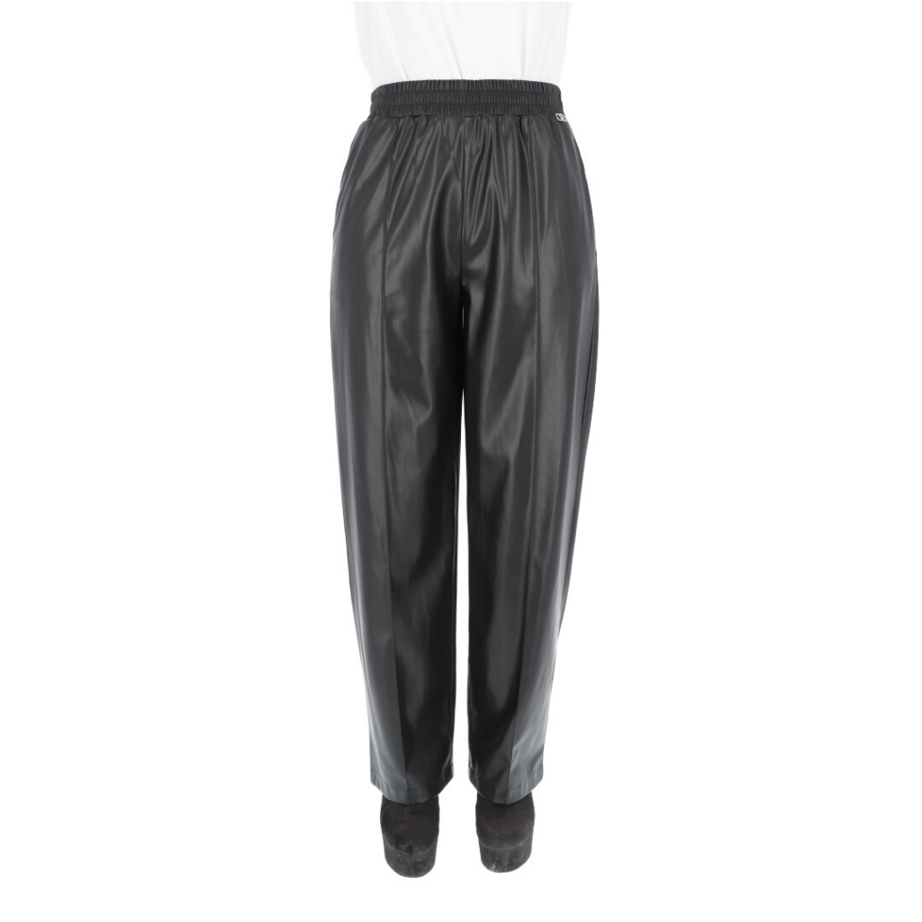 Pantalone Liu Jo Jeans Donna Jogger Spalmato NERO