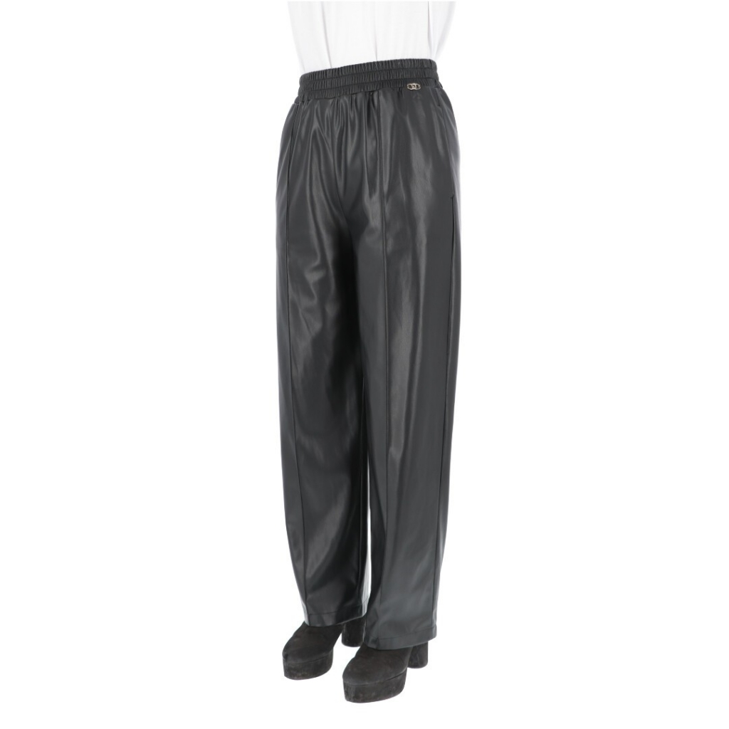 Pantalone Liu Jo Jeans Donna Jogger Spalmato NERO