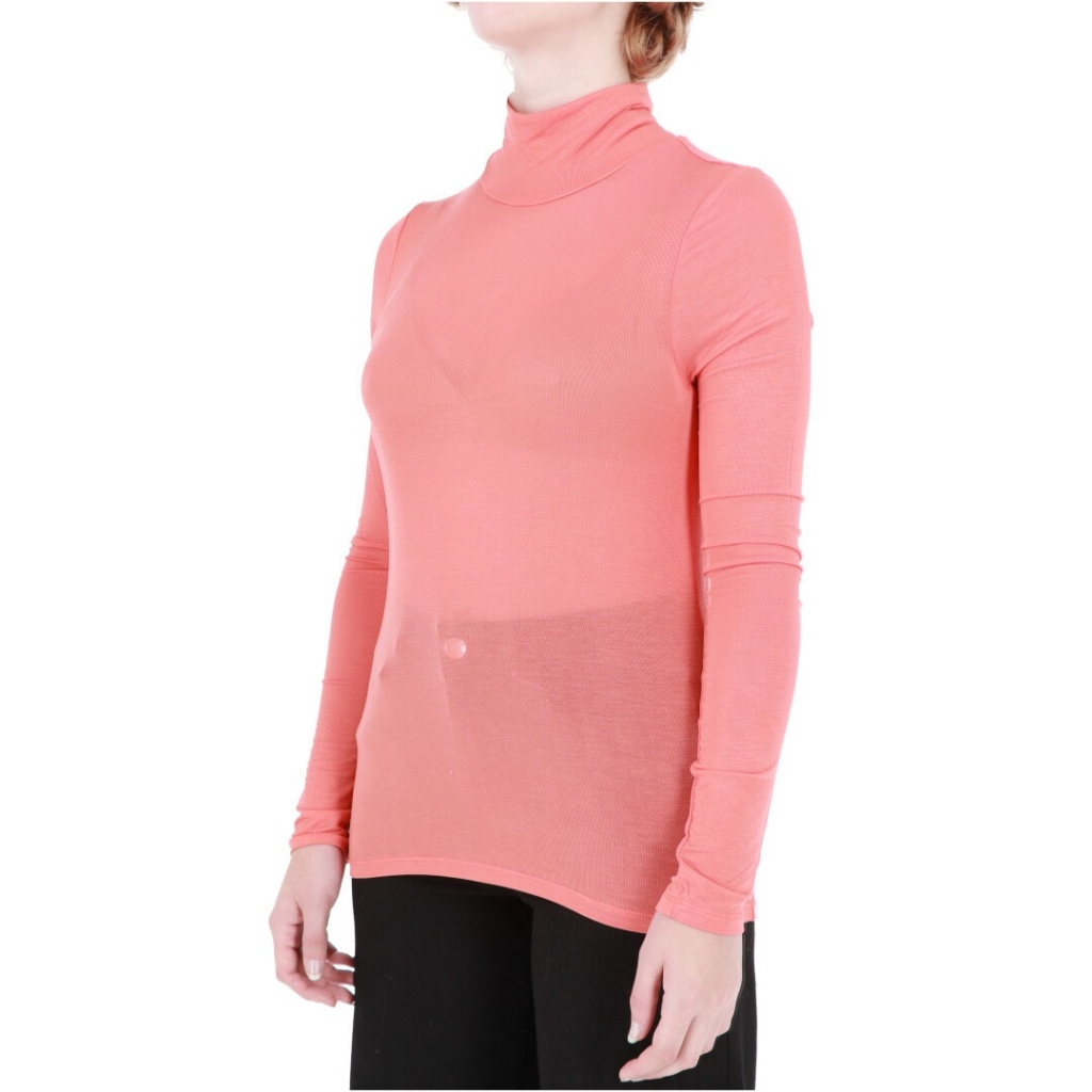 Tshirt ScotchSoda Donna Roll Up Neck Long Sleeve DARK ORANGE