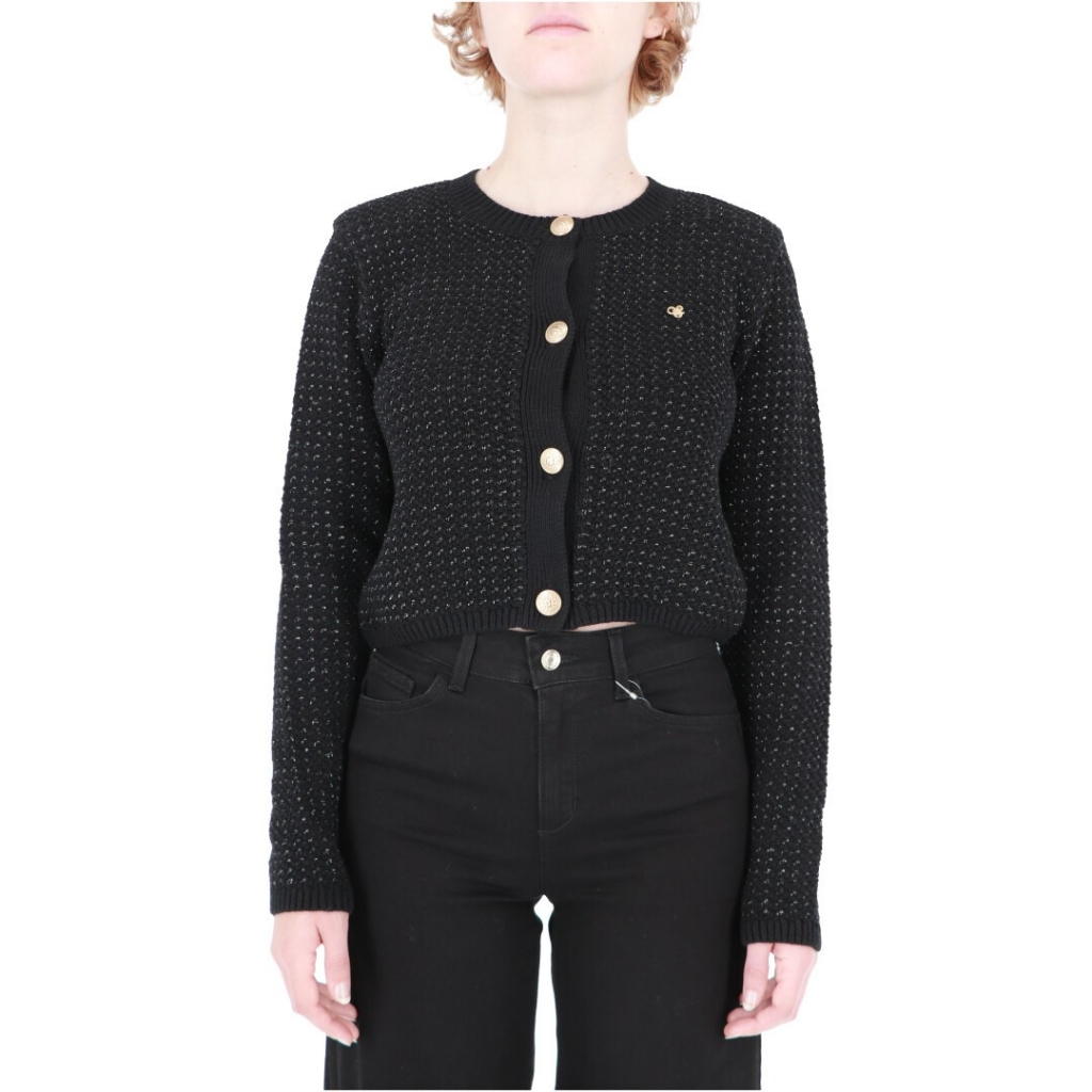 Maglia ScotchSoda Donna Metallic Tweed Stitch BLACK