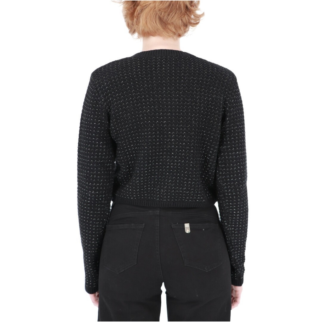 Maglia ScotchSoda Donna Metallic Tweed Stitch BLACK