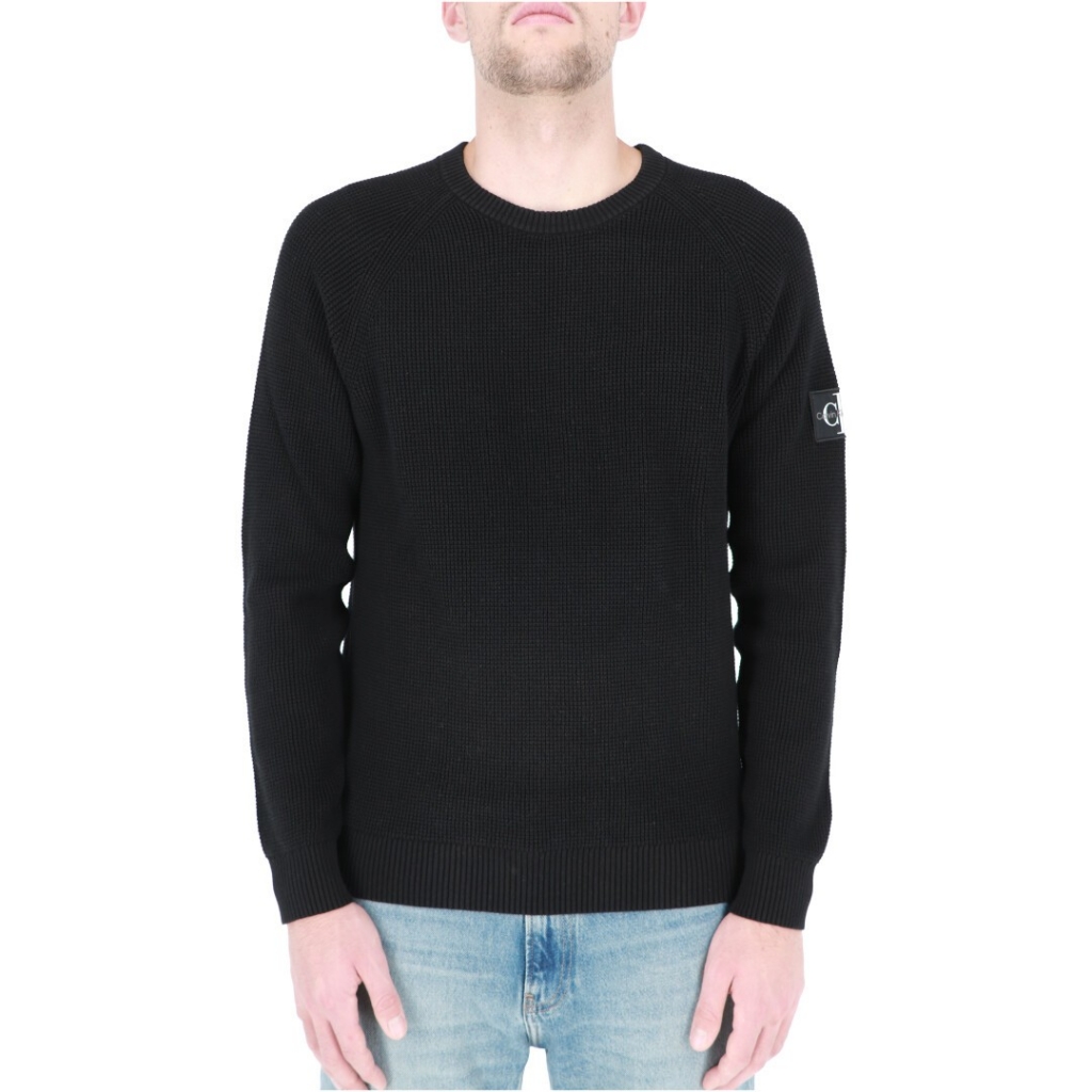 Maglia Calvin Klein Jeans Uomo Badge Easy Sweater BEH CK BLACK