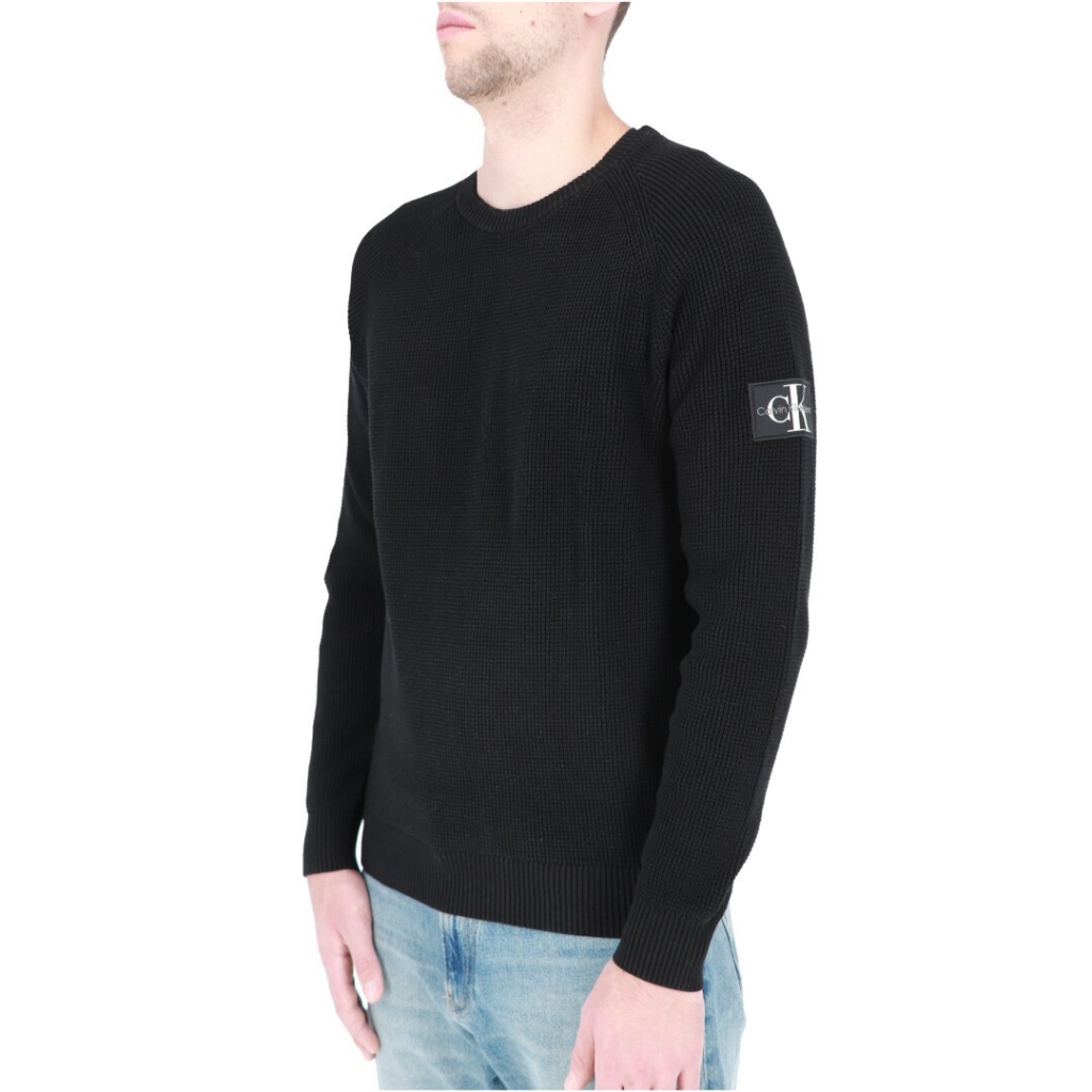 Maglia Calvin Klein Jeans Uomo Badge Easy Sweater BEH CK BLACK