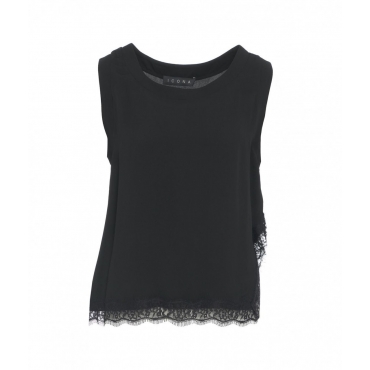 Top con pizzo nero