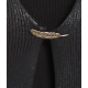 Cropped cardigan a maglia con spilla nero