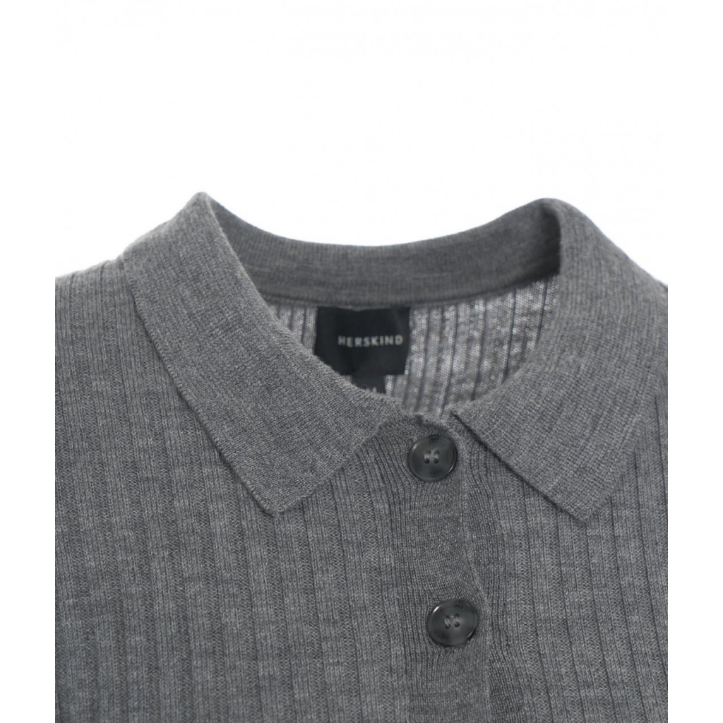 Polo in maglia merino Cardee grigio scuro