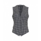 Gilet stretch con revers nero