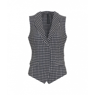 Gilet stretch con revers nero