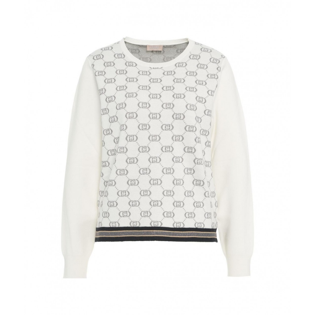 Maglione con monogramma bianco