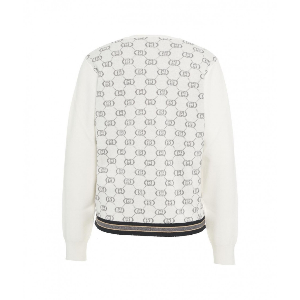 Maglione con monogramma bianco