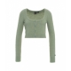 Cardigan cropped morbido verde