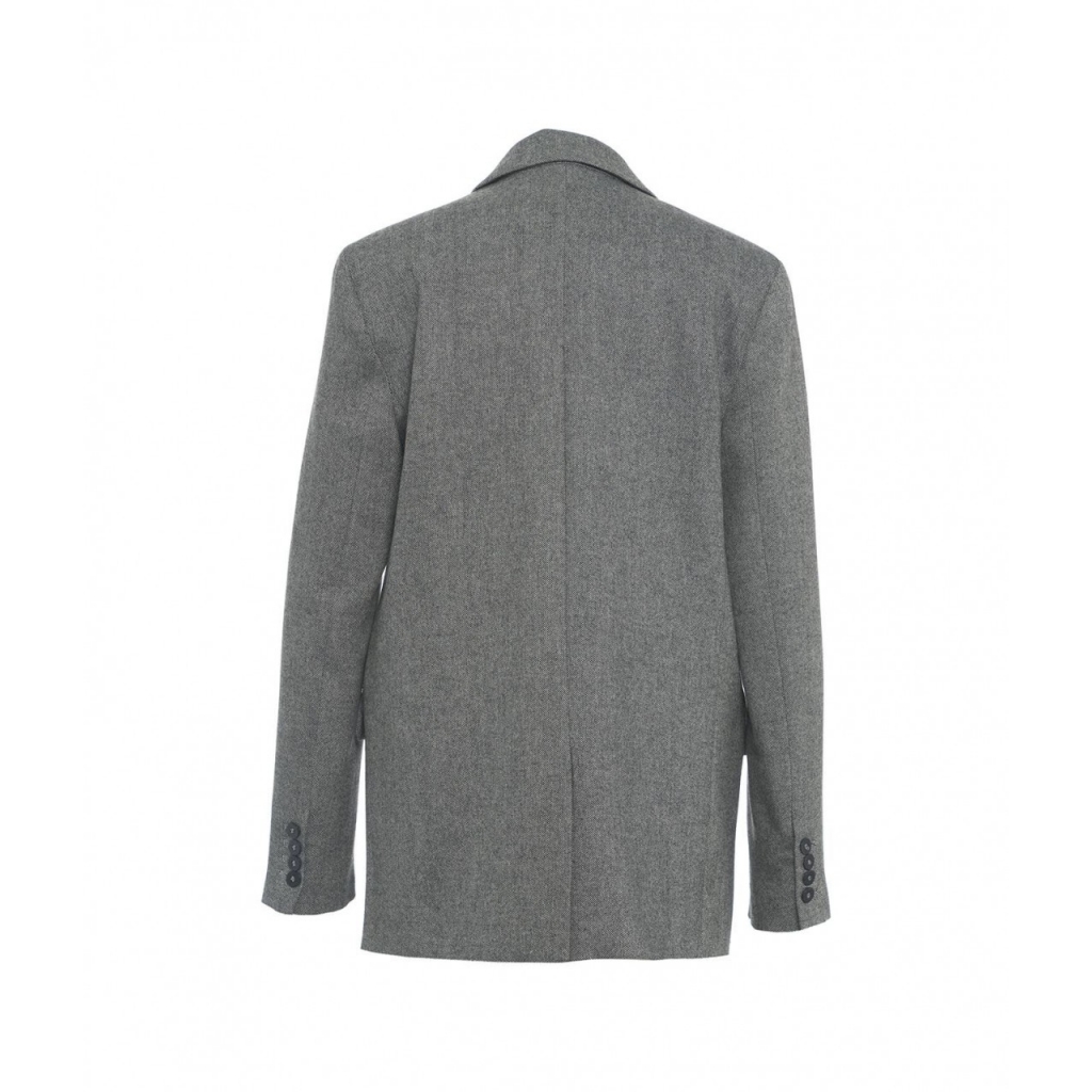 Blazer in misto lana grigio