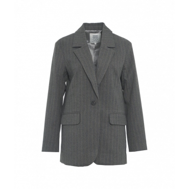 Blazer a righe Hollanda New grigio