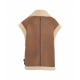 Gilet in ecopelle con teddy marrone