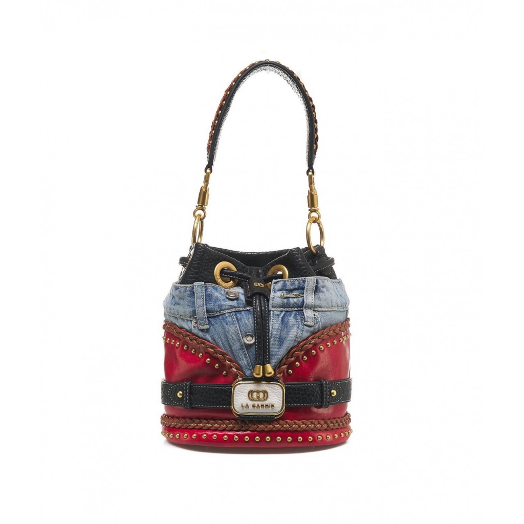 Eimertasche in Jeans-Optik Bunt