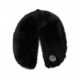 Faux Fur Kragen mit Brosche Schwarz