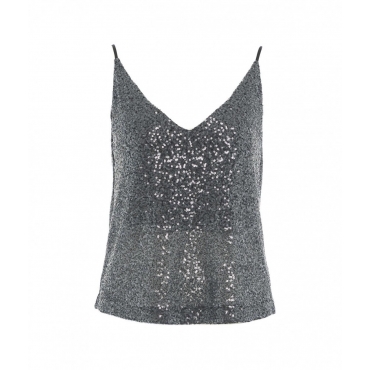 Top con paillettes argento