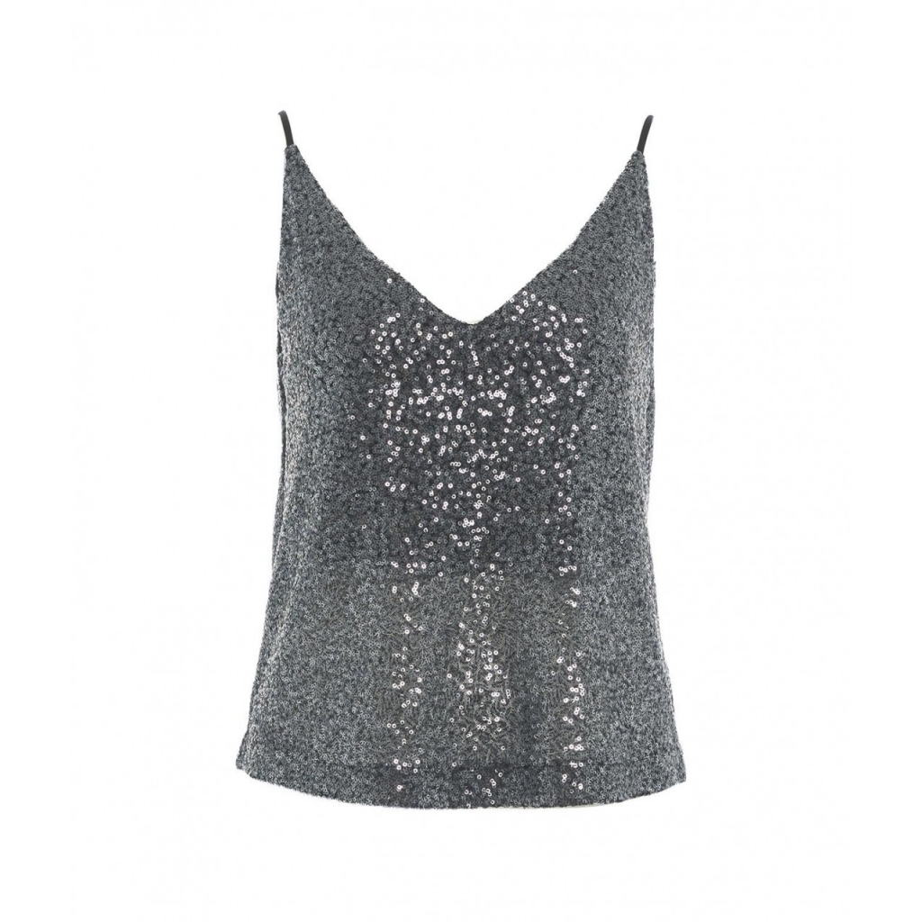 Top con paillettes argento