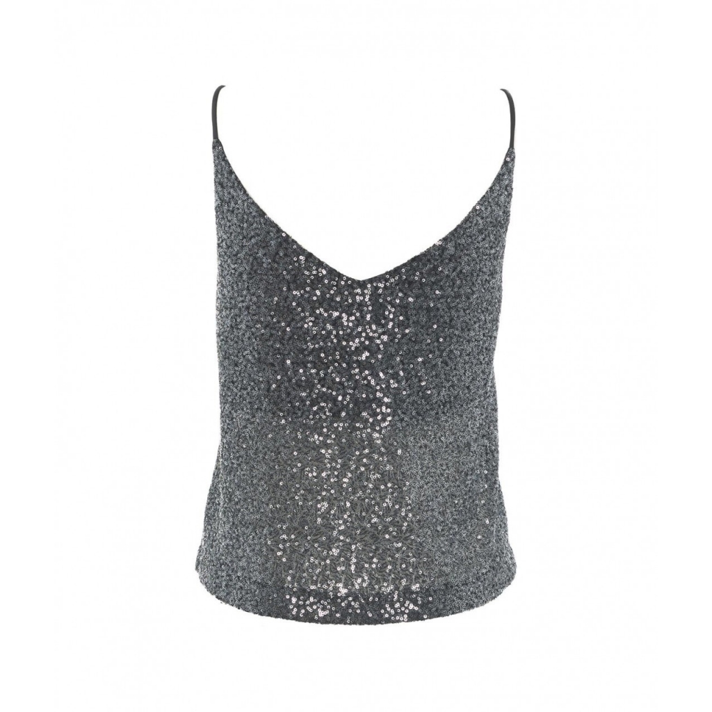 Top con paillettes argento