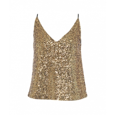 Top con paillettes oro