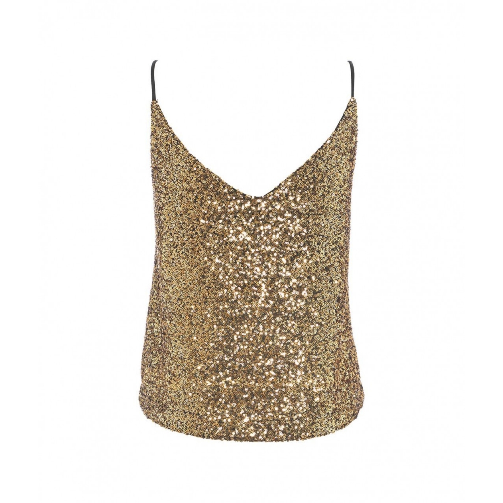 Top con paillettes oro