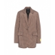 Blazer imbottito pied de poule beige