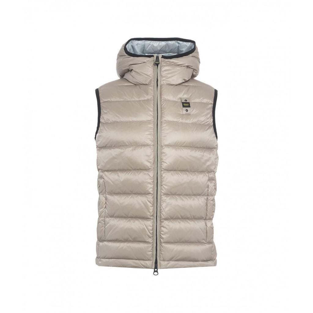 Gilet in piuma trapuntato grigio chiaro