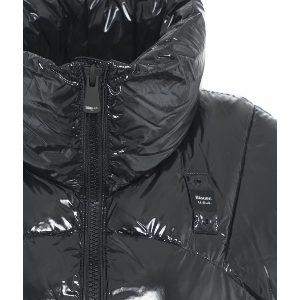 Gilet lucido in eco piuma nero