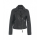 Lederjacke Folie Schwarz