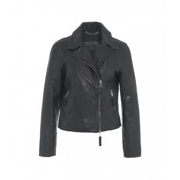 Lederjacke Folie Schwarz