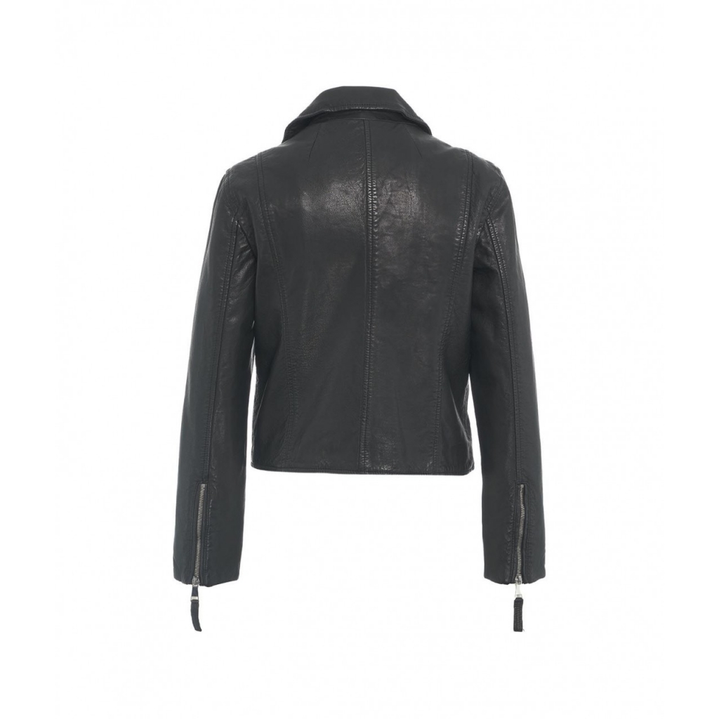 Lederjacke Folie Schwarz