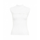 Top in maglia con dettaglio a trecce bianco