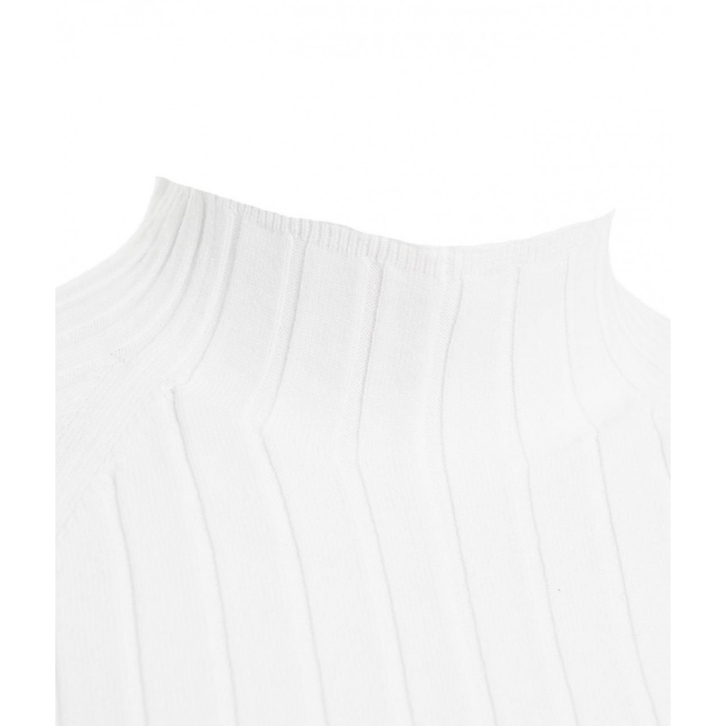 Top in maglia con dettaglio a trecce bianco