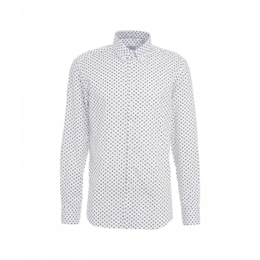 Camicia button-down con stampa floreale bianco