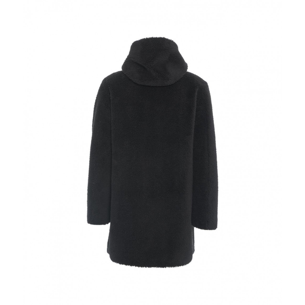 Cappotto midi teddy nero