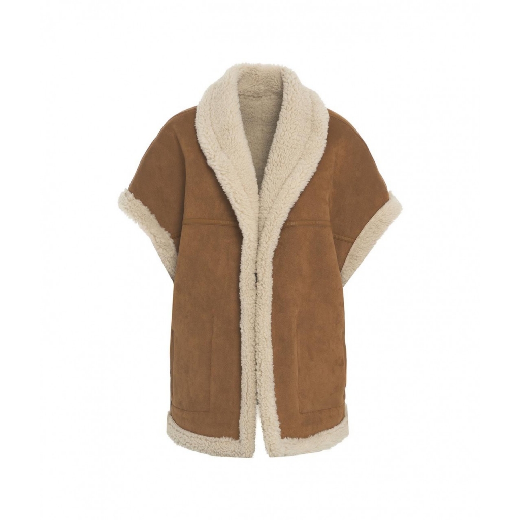 Gilet in montone eco Natalie Cammello