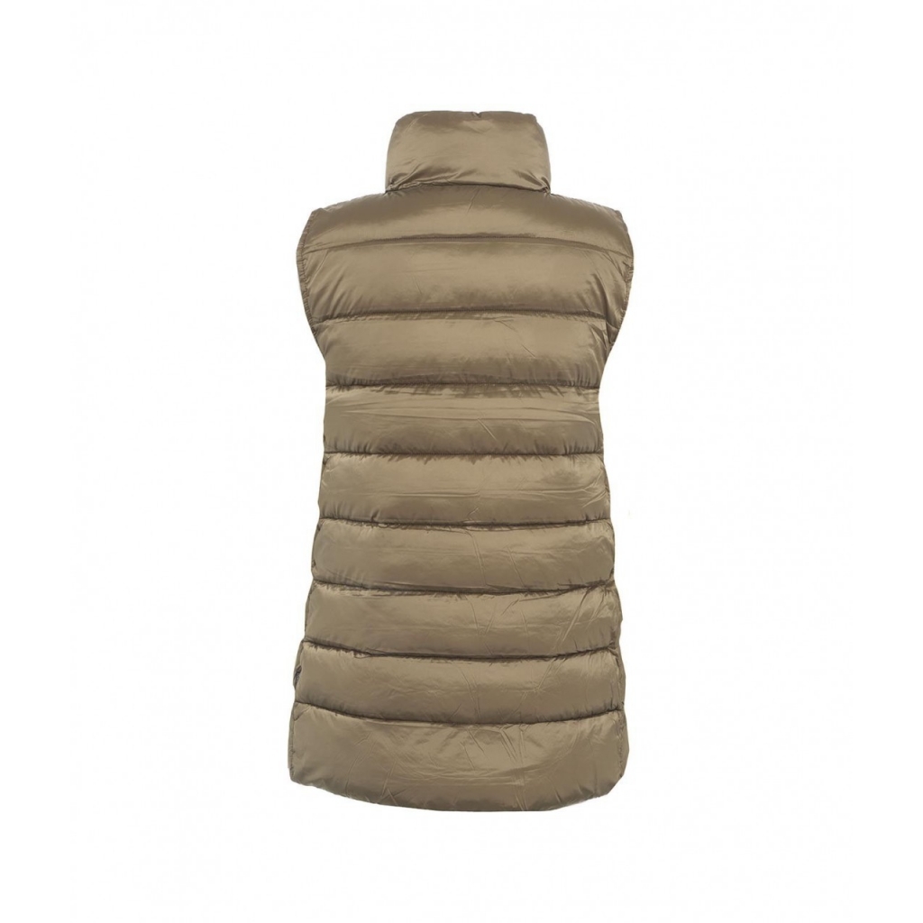 Gilet trapuntato in piuma eco Iris oliva