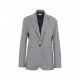 Blazer monopetto in twill grigio chiaro