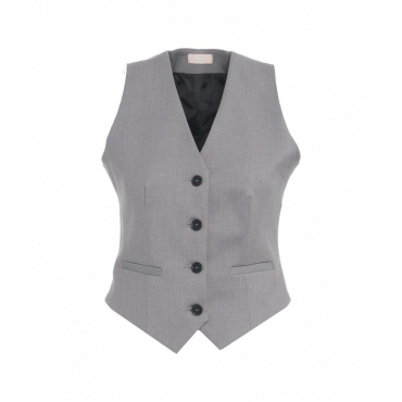 Gilet in twill grigio chiaro