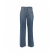 Wide leg jeans con strass azzurro