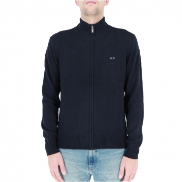 Maglia Sun 68 Uomo Full Zip Solid Warm 07 NAVY BLUE