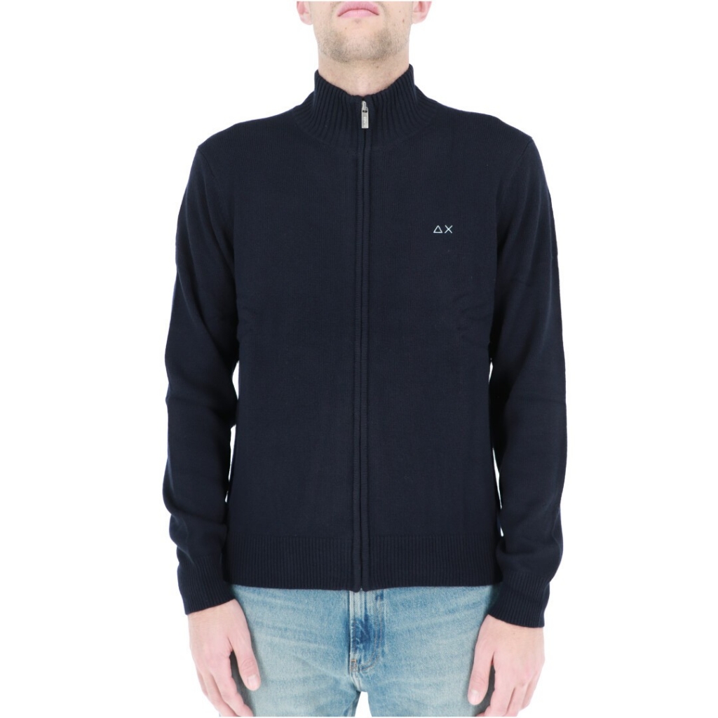 Maglia Sun 68 Uomo Full Zip Solid Warm 07 NAVY BLUE